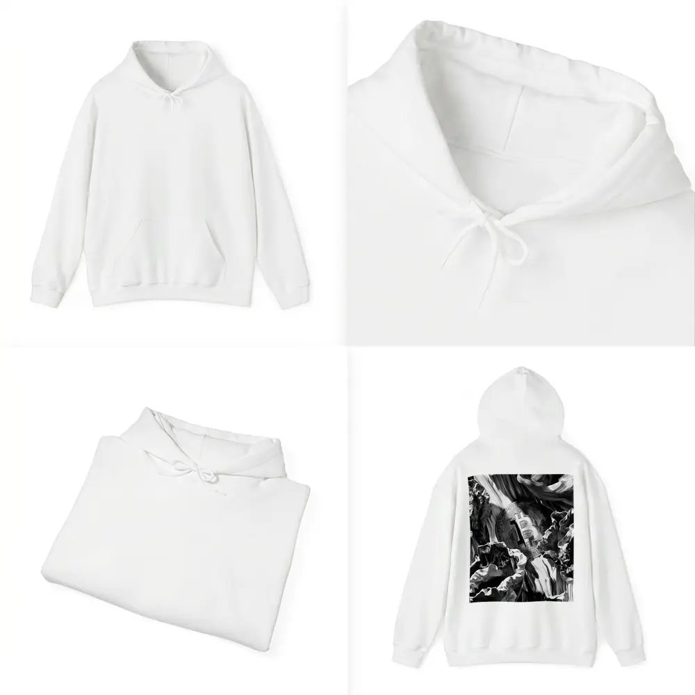 Bitcoin Coin Black White Abstract Art – Hoodies