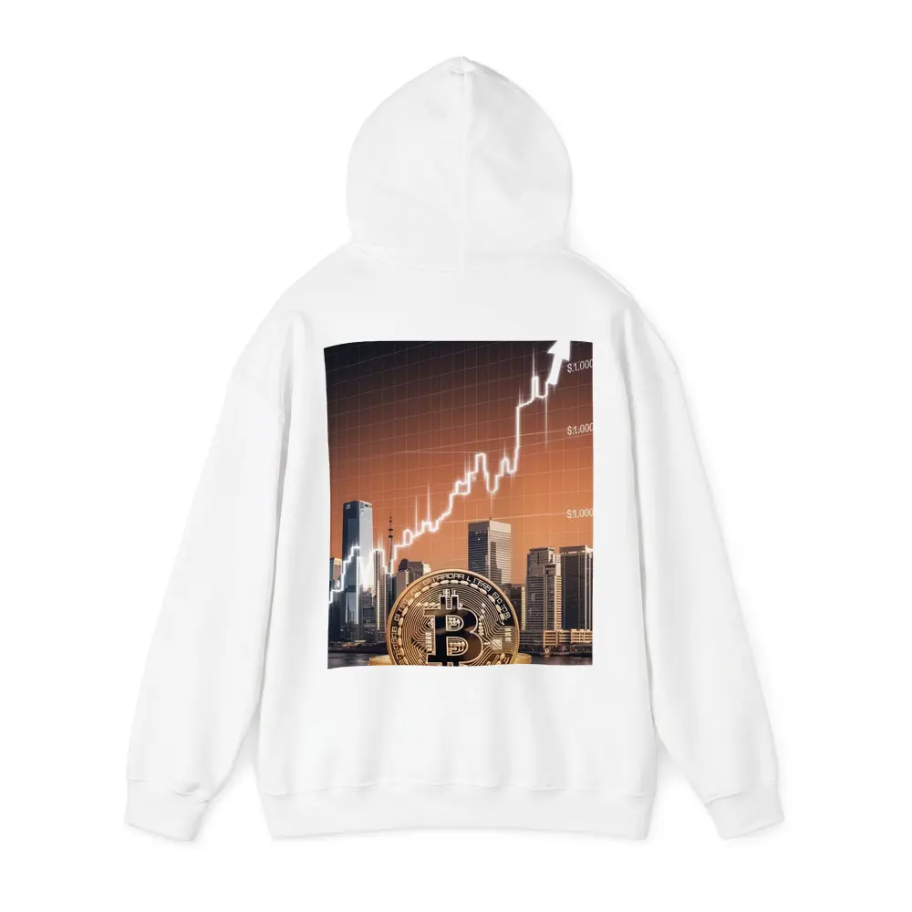 Bitcoin Gold Coin City Skyline Chart – Hoodies