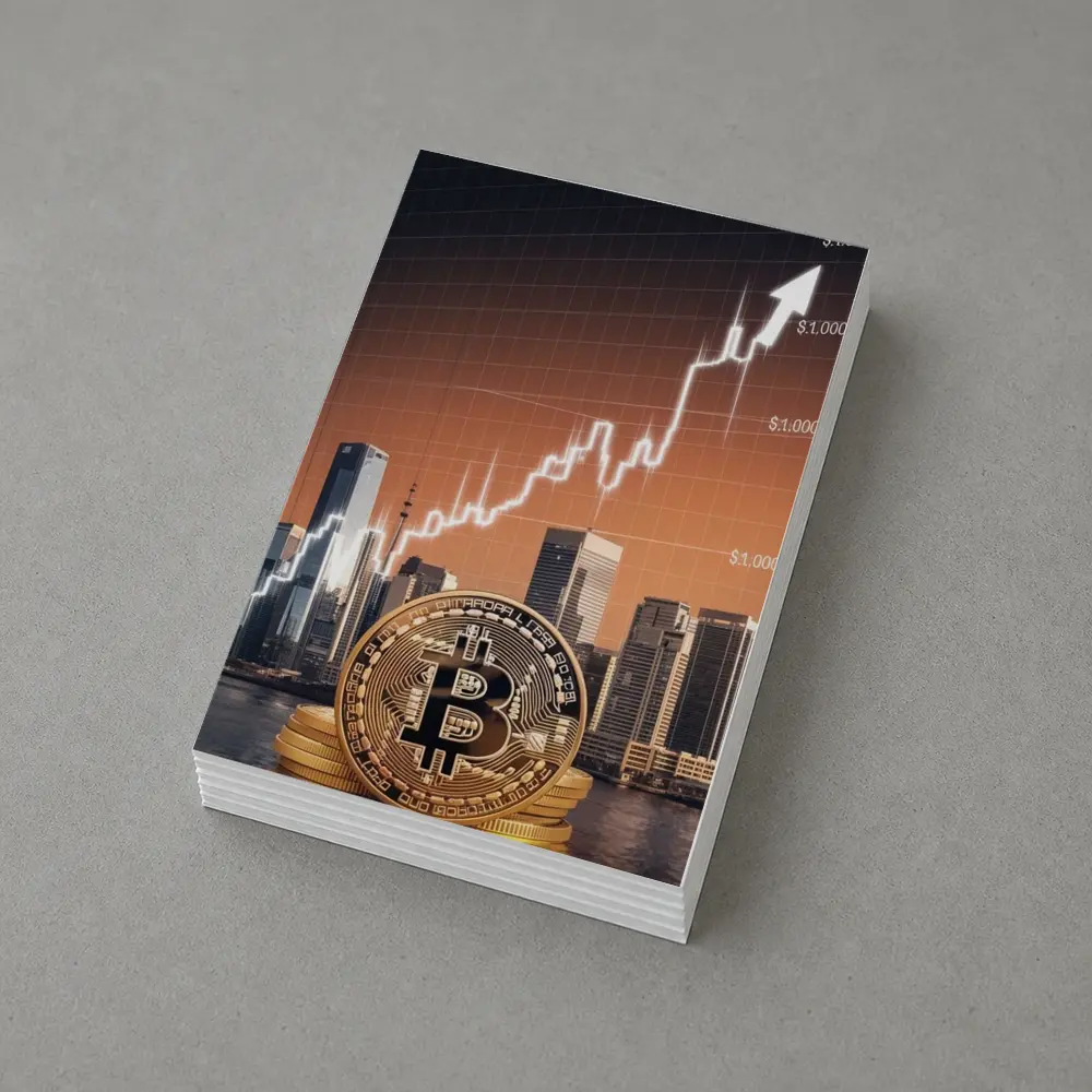 Bitcoin Gold Coin City Skyline Chart – Postcards