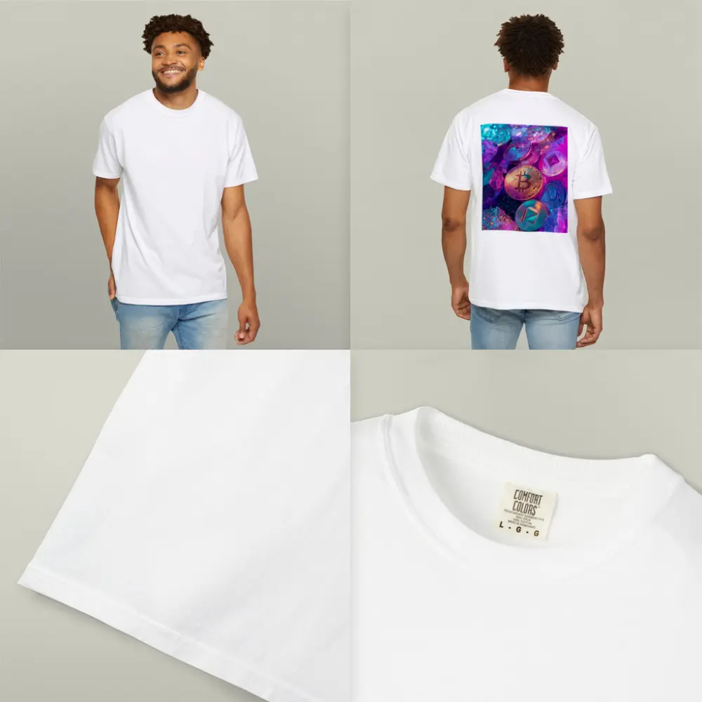 Bitcoin Ethereum Crypto Coins Neon Rocks – T-Shirts