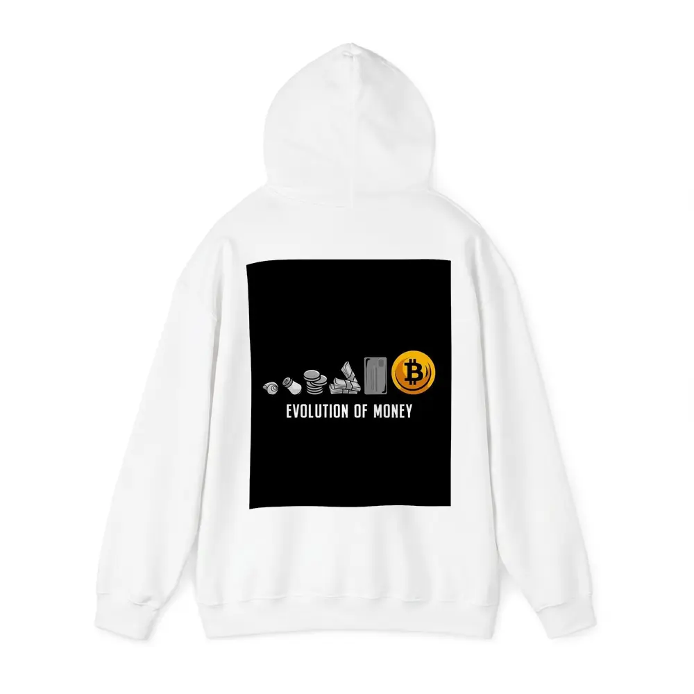 Evolution of Money Bitcoin Black Background – Hoodies