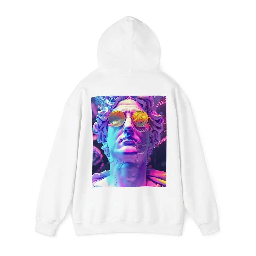 Greek Statue Bitcoin Glasses Neon Purple – Hoodies
