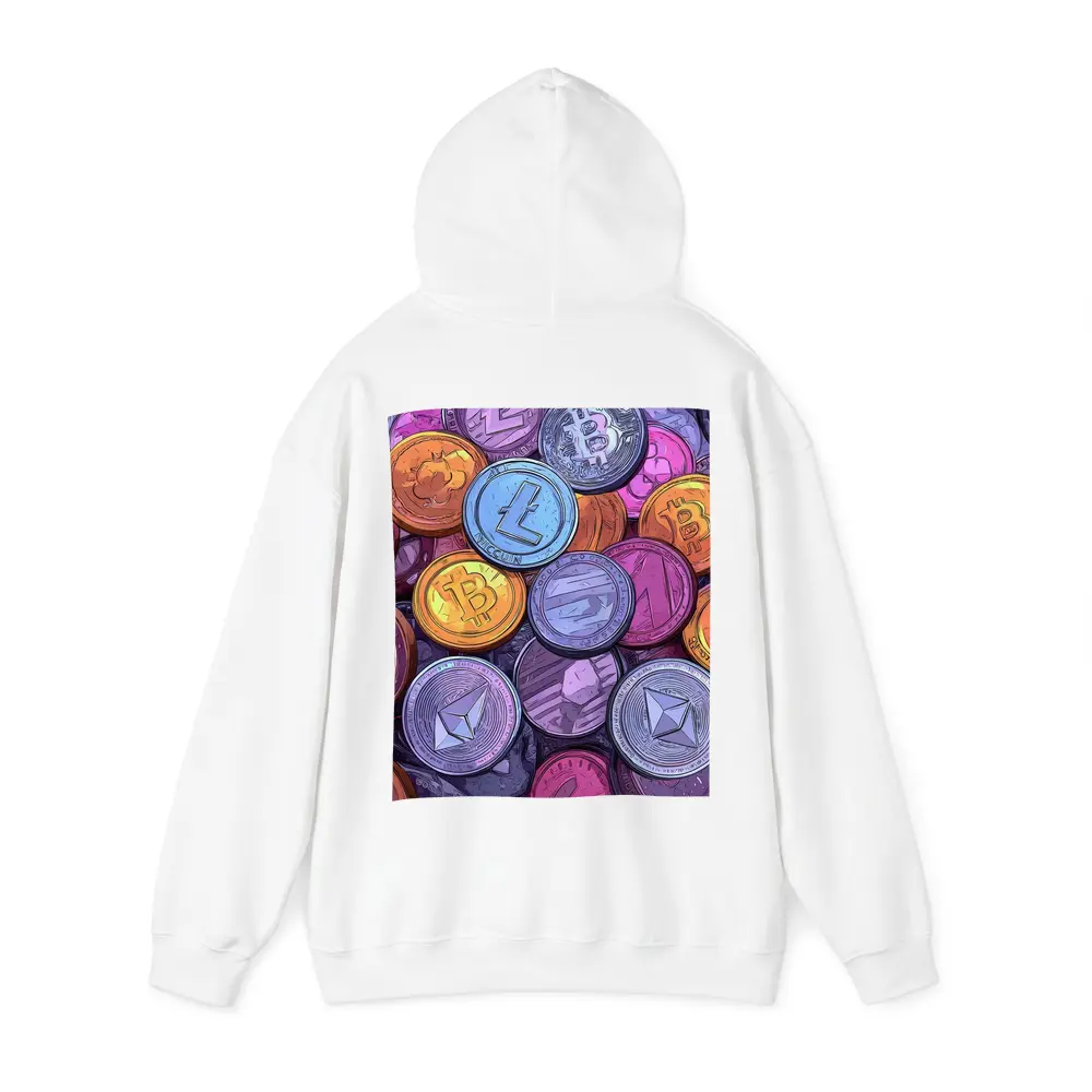 Crypto Coins Pile Comic Art Style – Hoodies