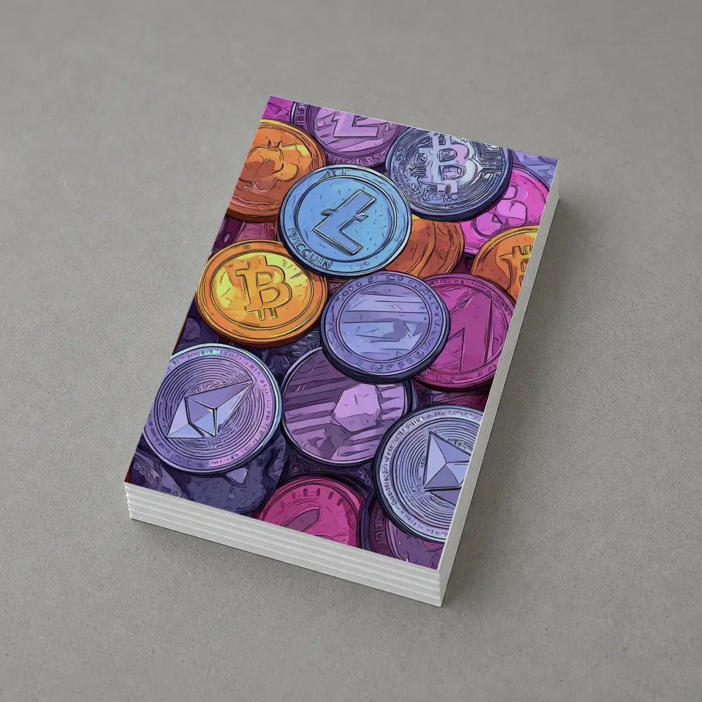 Crypto Coins Pile Comic Art Style – Postcards