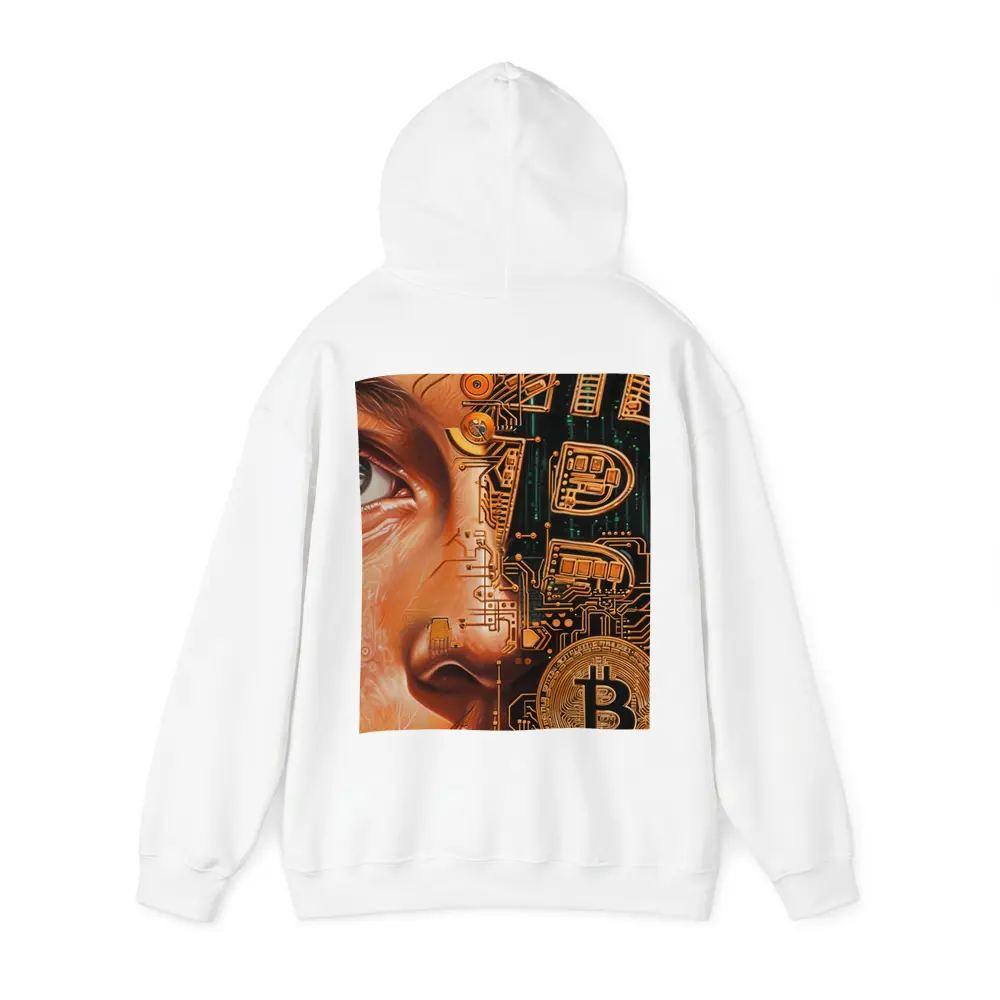 Bitcoin Cyborg Woman Circuit Board Art – Hoodies