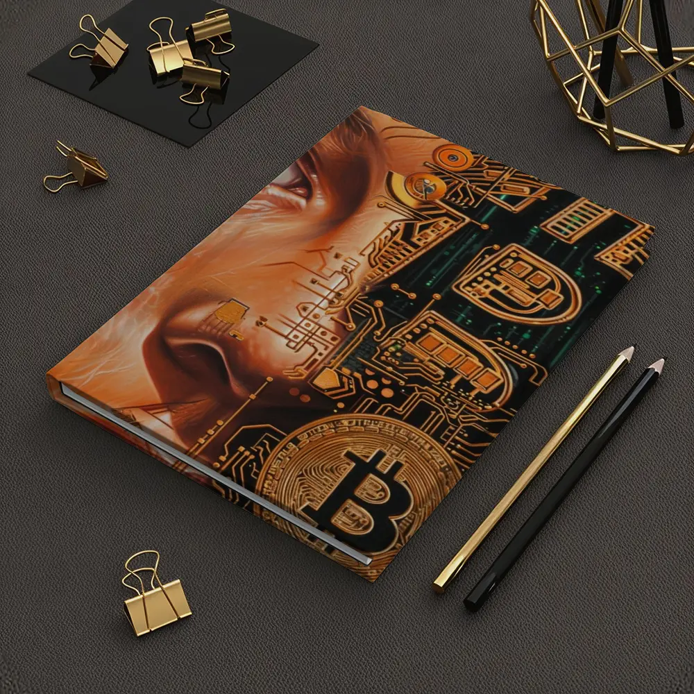 Bitcoin Cyborg Woman Circuit Board Art – Notebooks