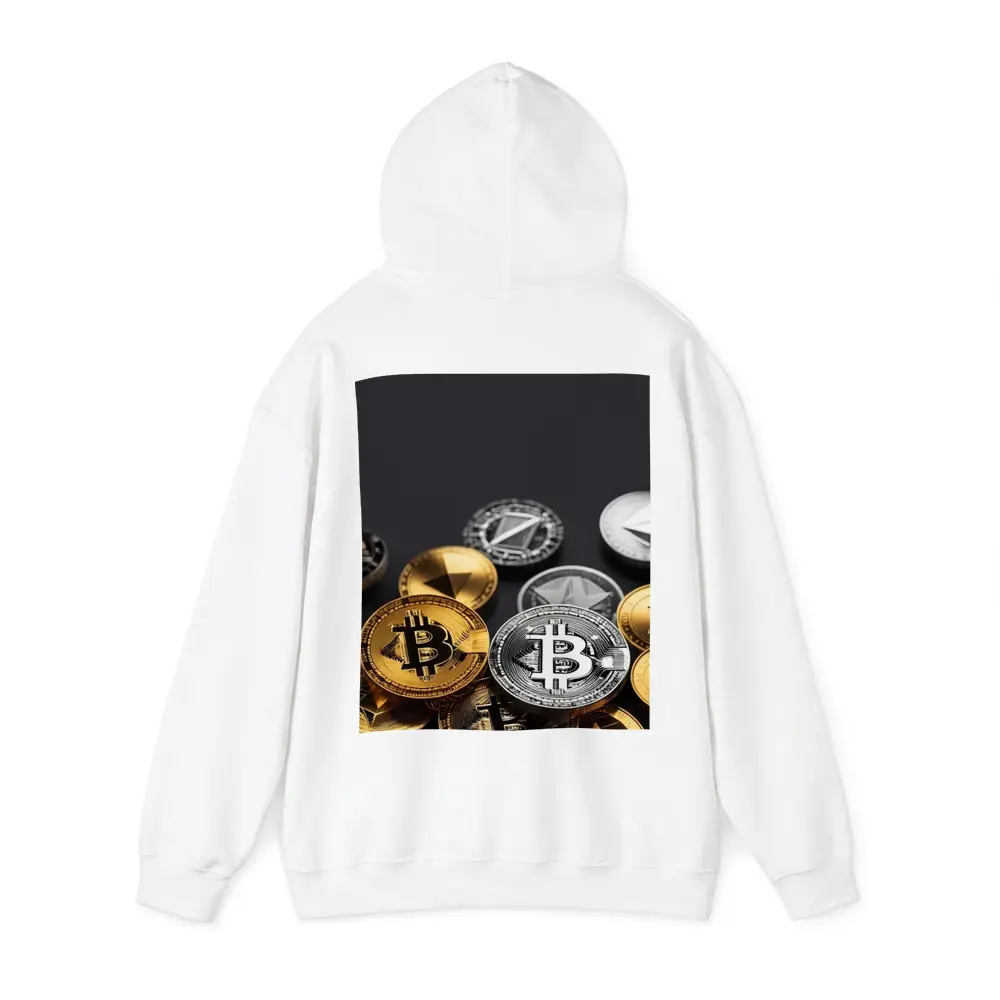 Bitcoin and Crypto Coins Dark Background – Hoodies