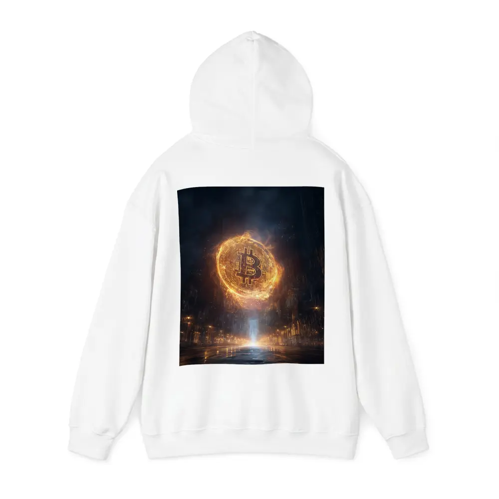 Bitcoin Coin Fire Dark City Street – Hoodies