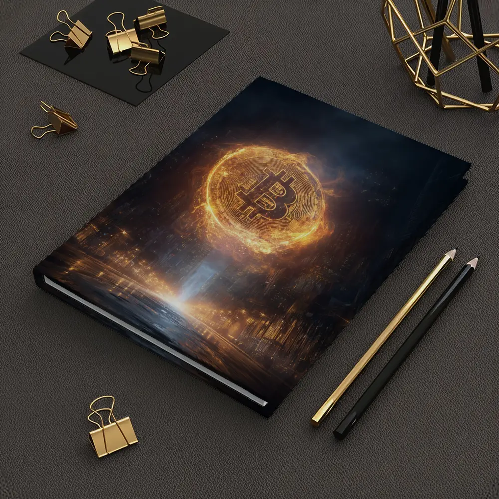Bitcoin Coin Fire Dark City Street – Notebooks