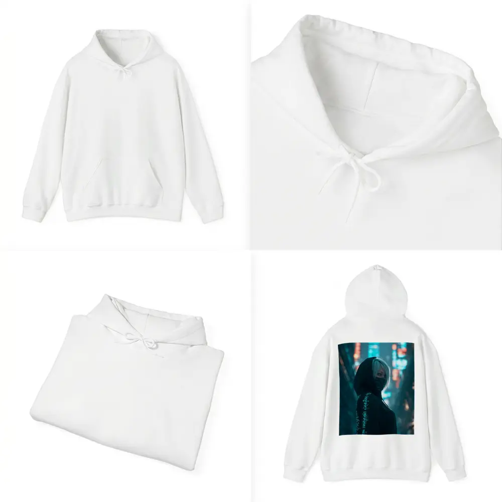 Cyberpunk Girl Neon City Night Street – Hoodies