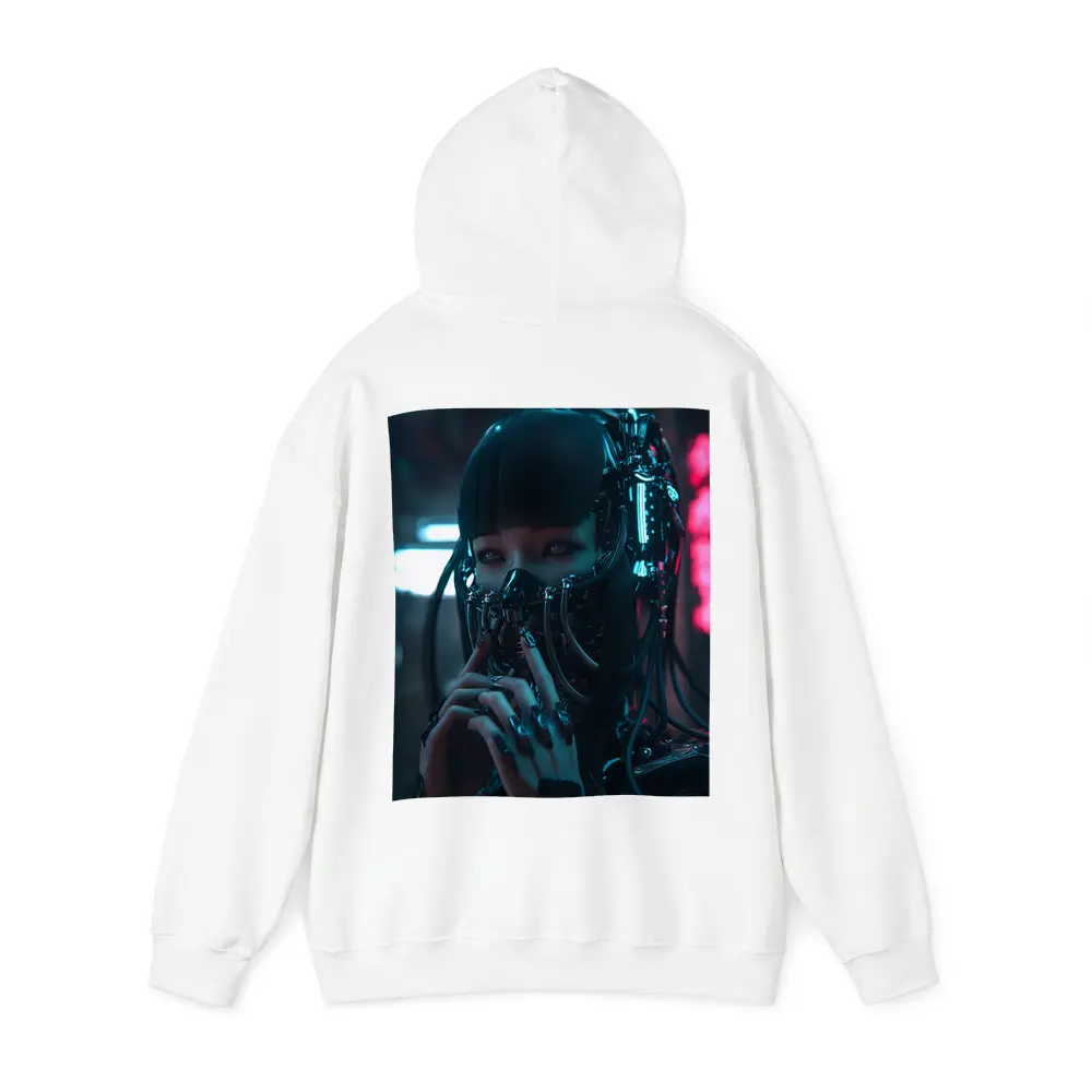 Cyberpunk Female Android Dark Neon City – Hoodies