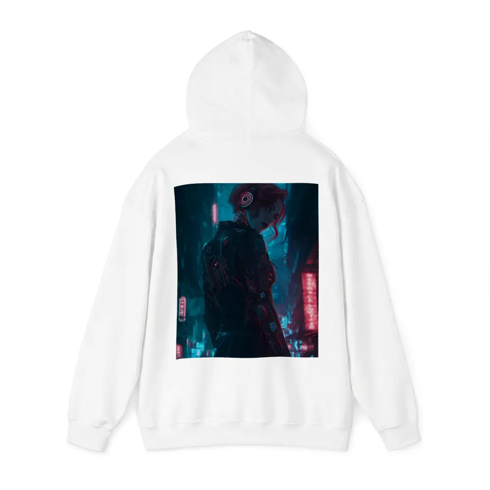 Cyberpunk Woman Neon City Night Art – Hoodies