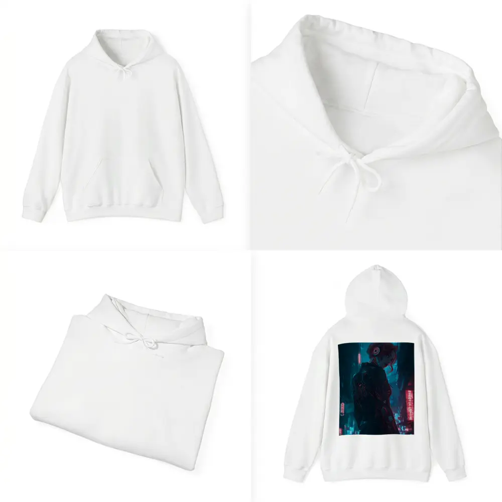 Cyberpunk Woman Neon City Night Art – Hoodies