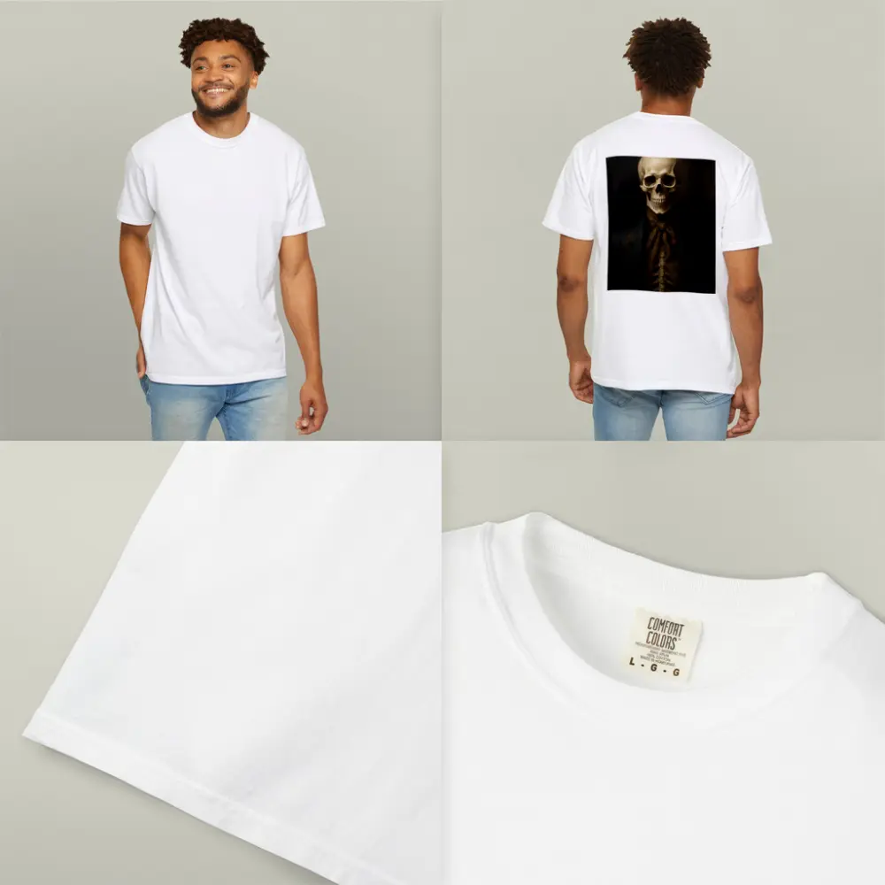 Skeleton Portrait Dark Academia Oil Painting – T-Shirts
