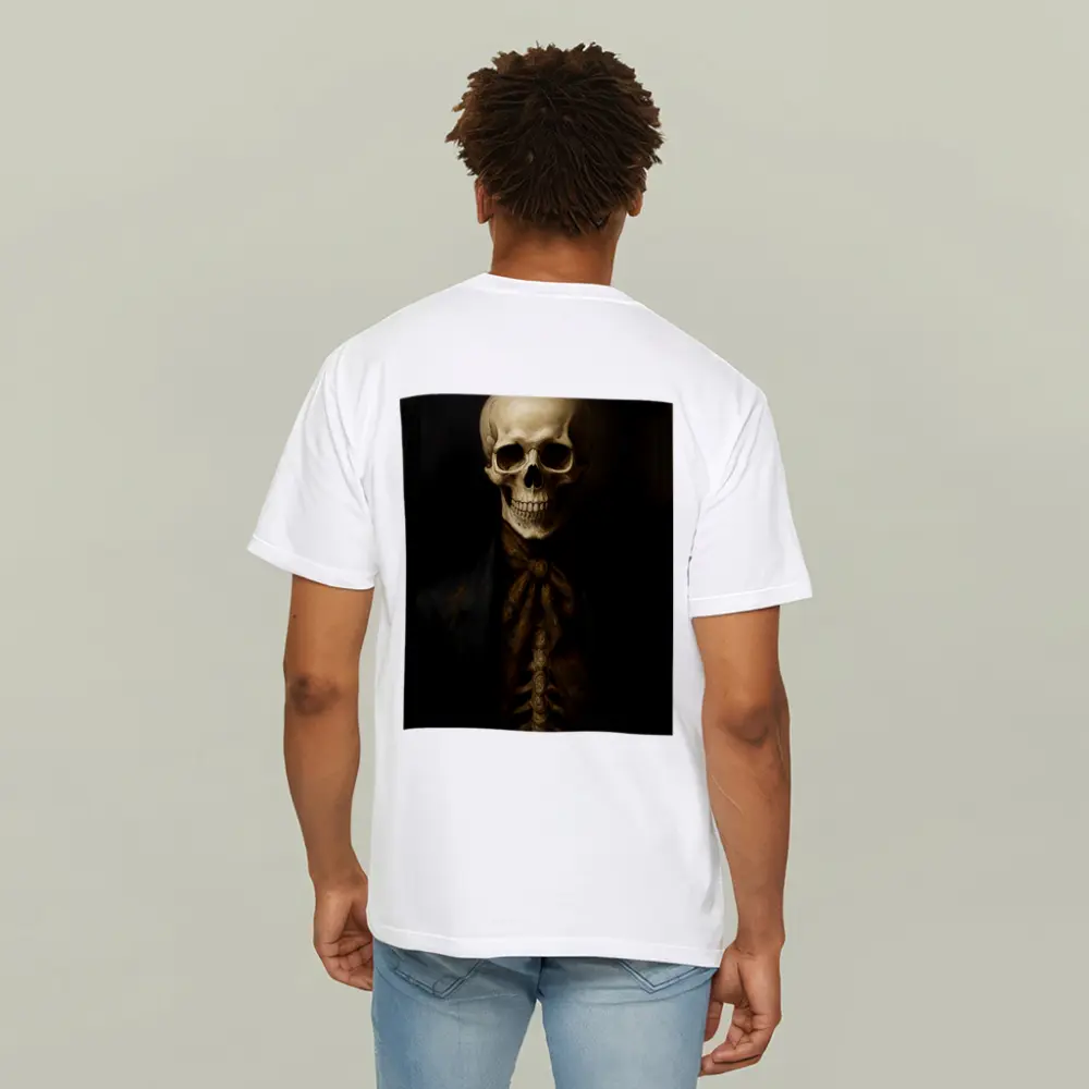 Skeleton Portrait Dark Academia Oil Painting – T-Shirts