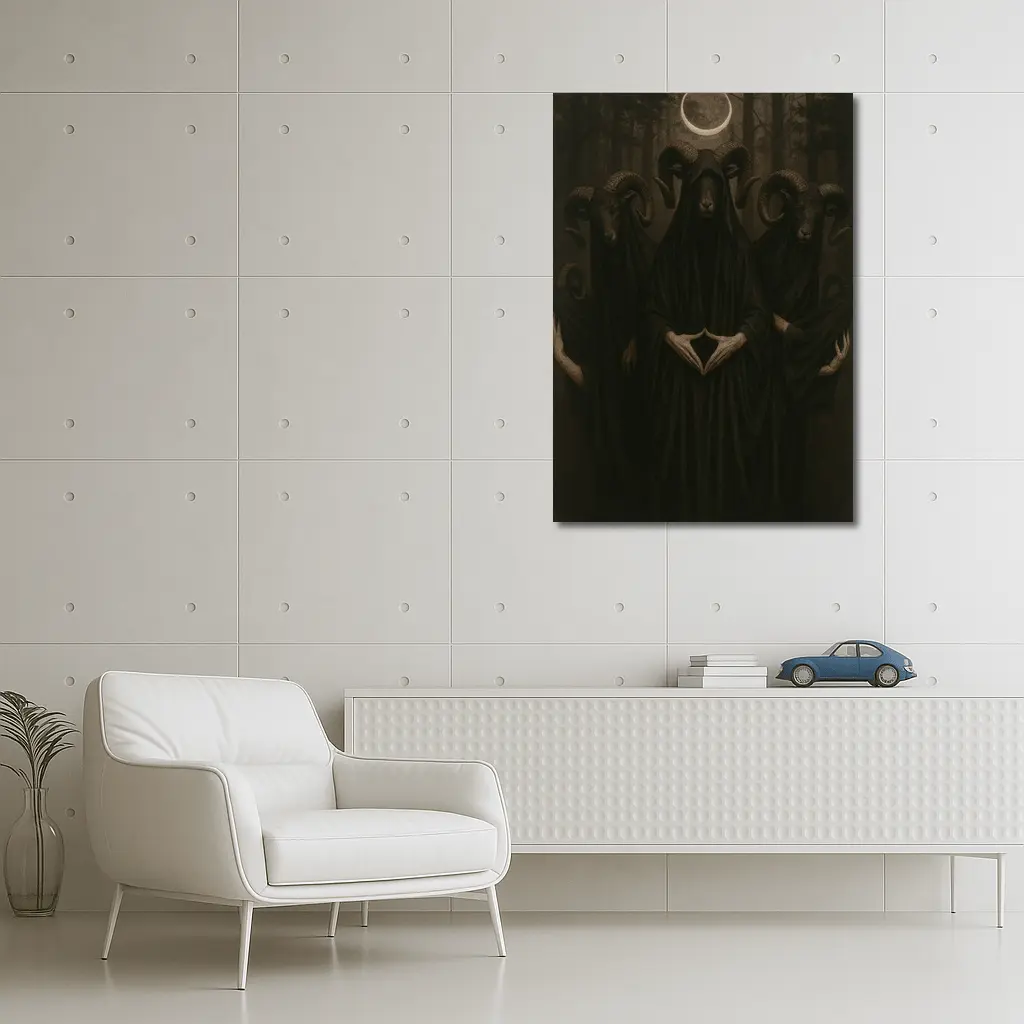 Dark Robed Ram Figures Forest Moon – Wall Art