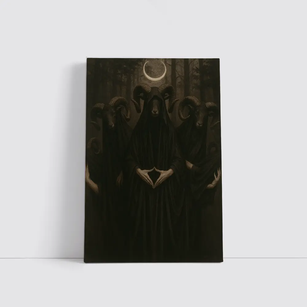 Dark Robed Ram Figures Forest Moon – Wall Art