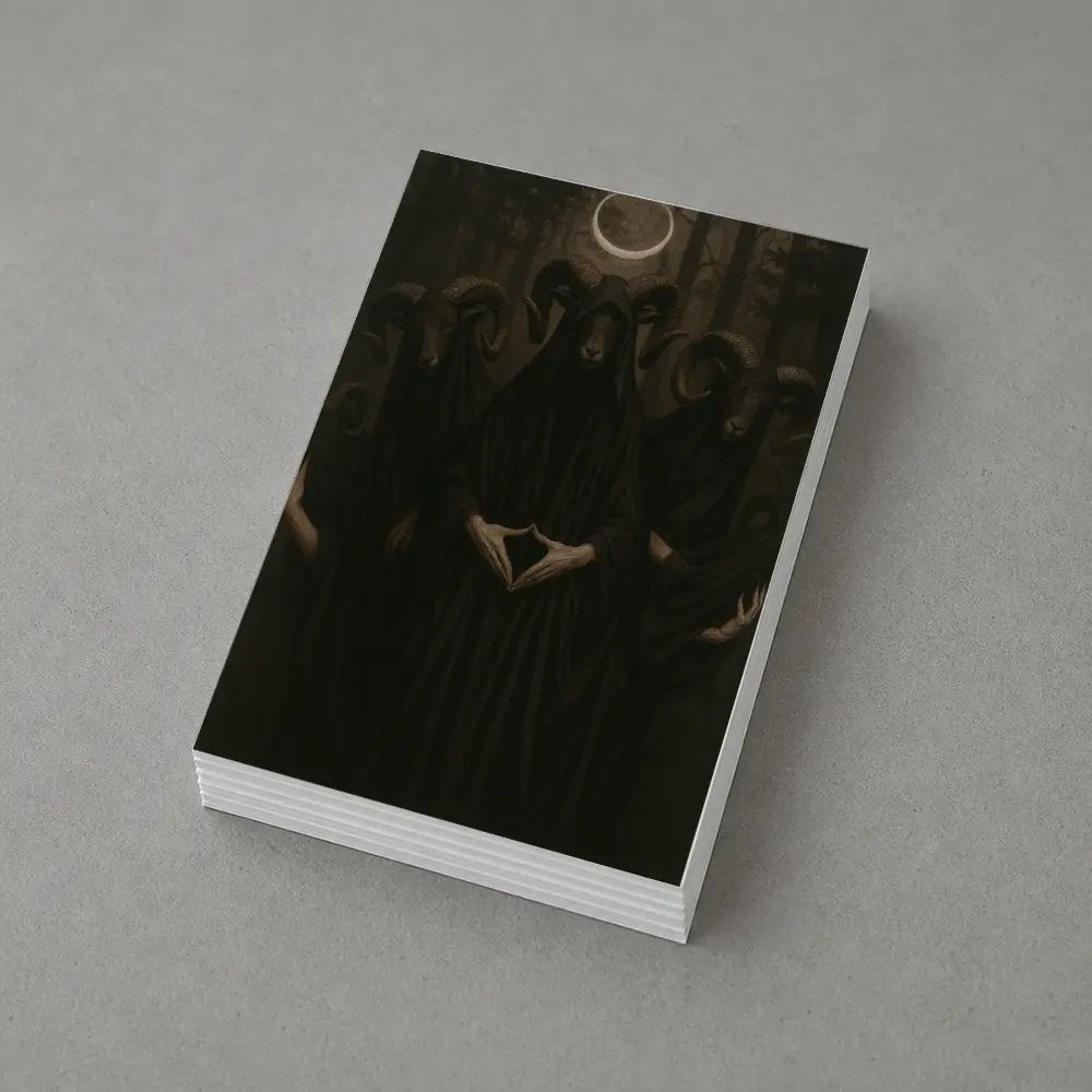 Dark Robed Ram Figures Forest Moon – Postcards