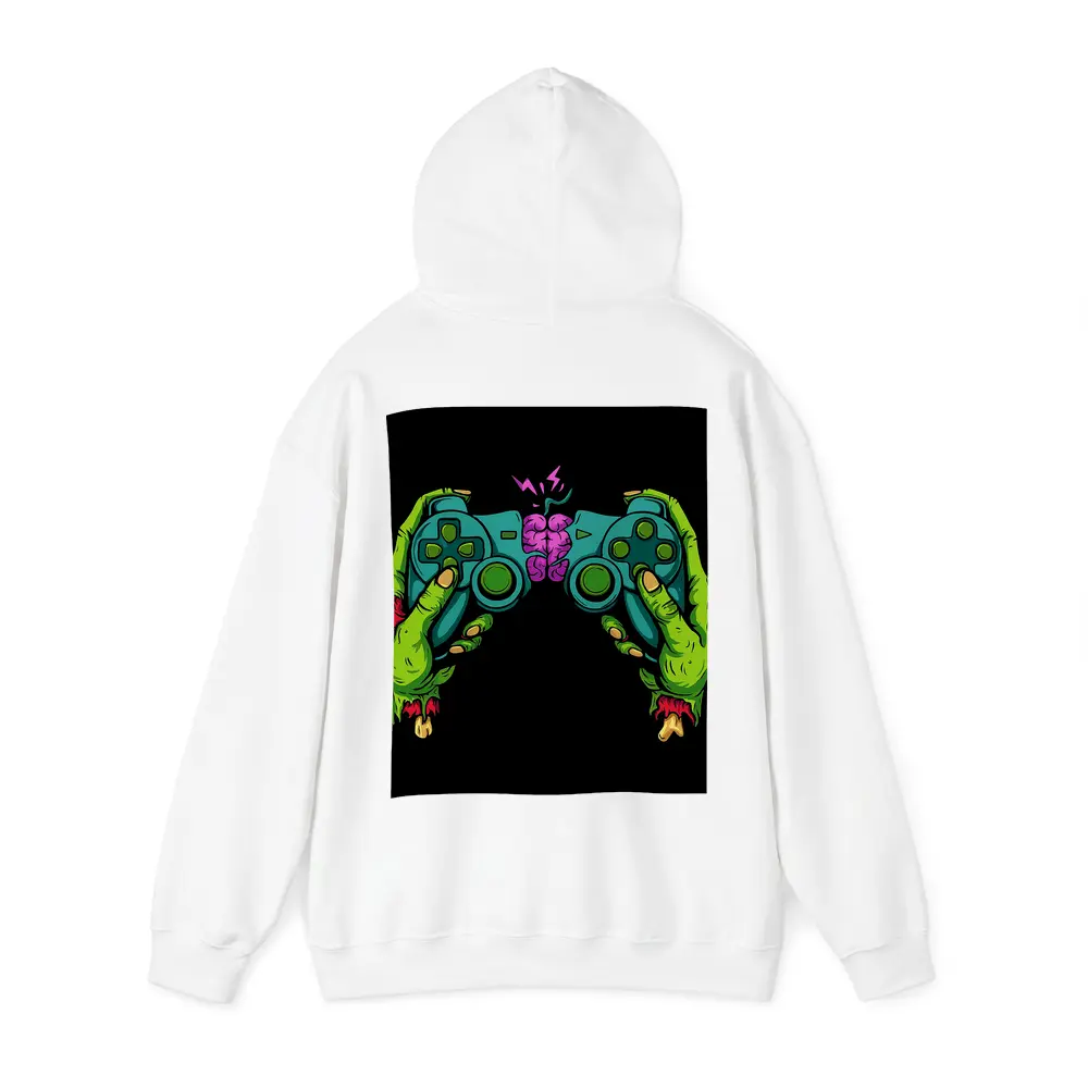 Zombie Hands Holding Game Controller Brain – Hoodies