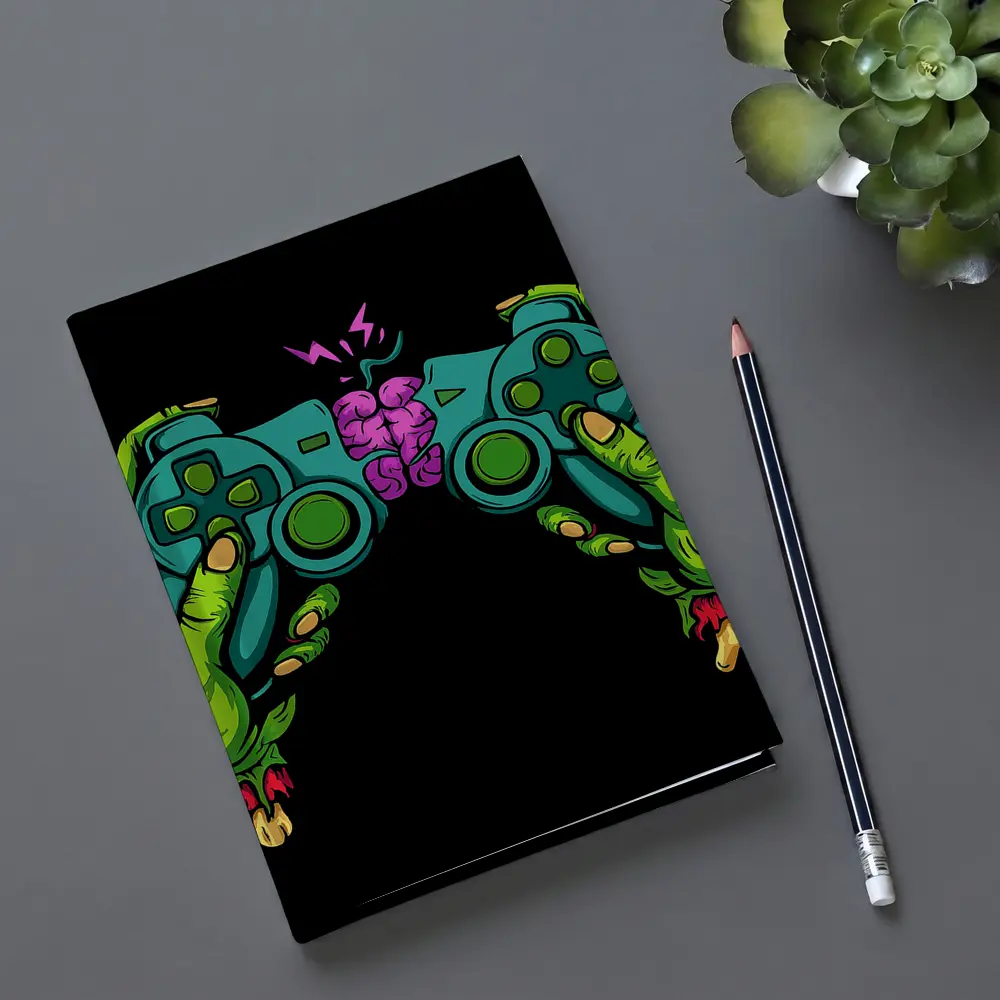Zombie Hands Holding Game Controller Brain – Notebooks