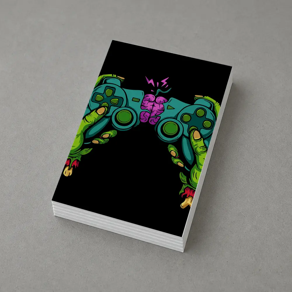 Zombie Hands Holding Game Controller Brain – Postcards