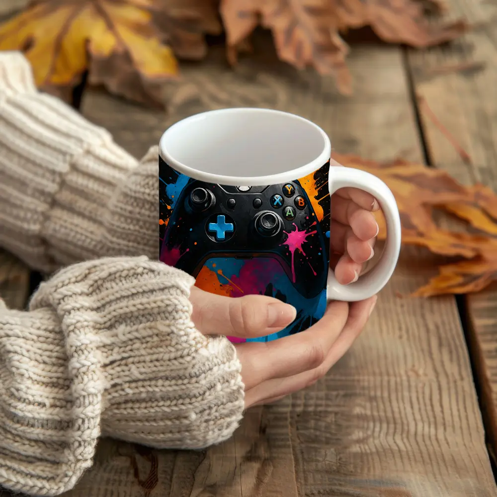 Xbox Controller Colorful Paint Splash Art – Mugs