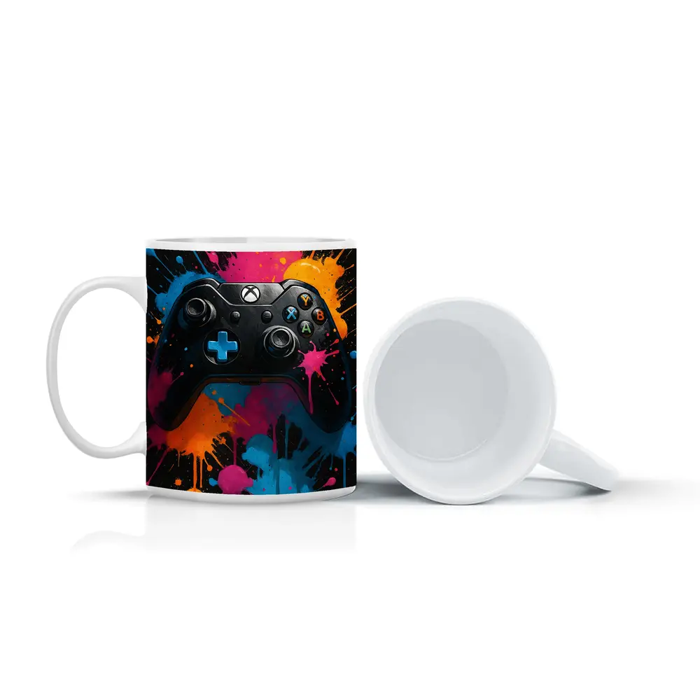 Xbox Controller Colorful Paint Splash Art – Mugs