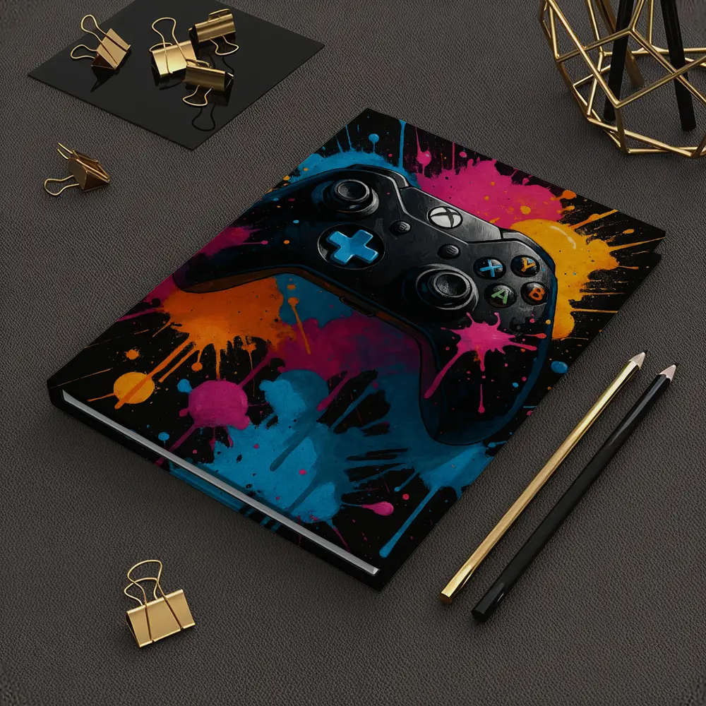 Xbox Controller Colorful Paint Splash Art – Notebooks