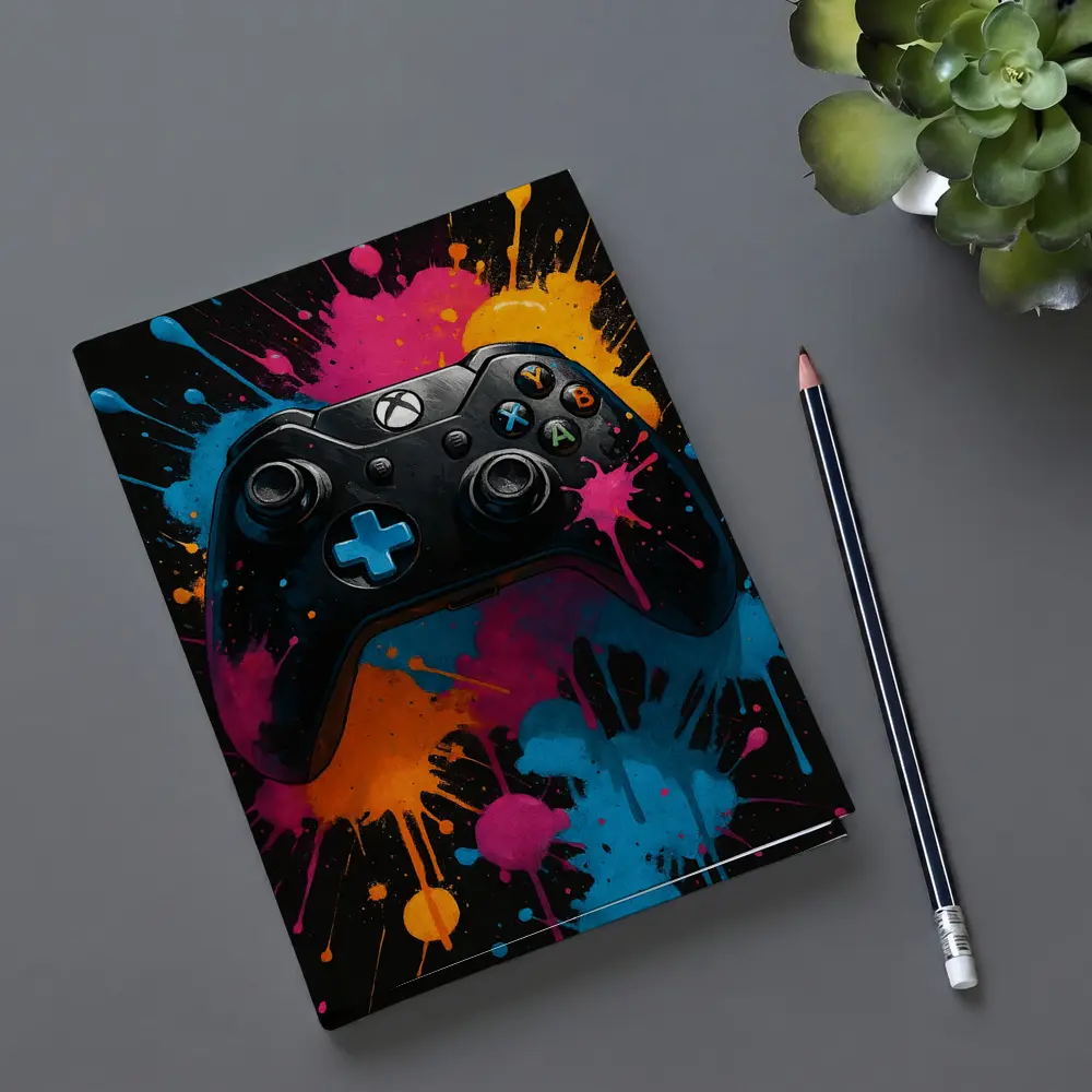 Xbox Controller Colorful Paint Splash Art – Notebooks