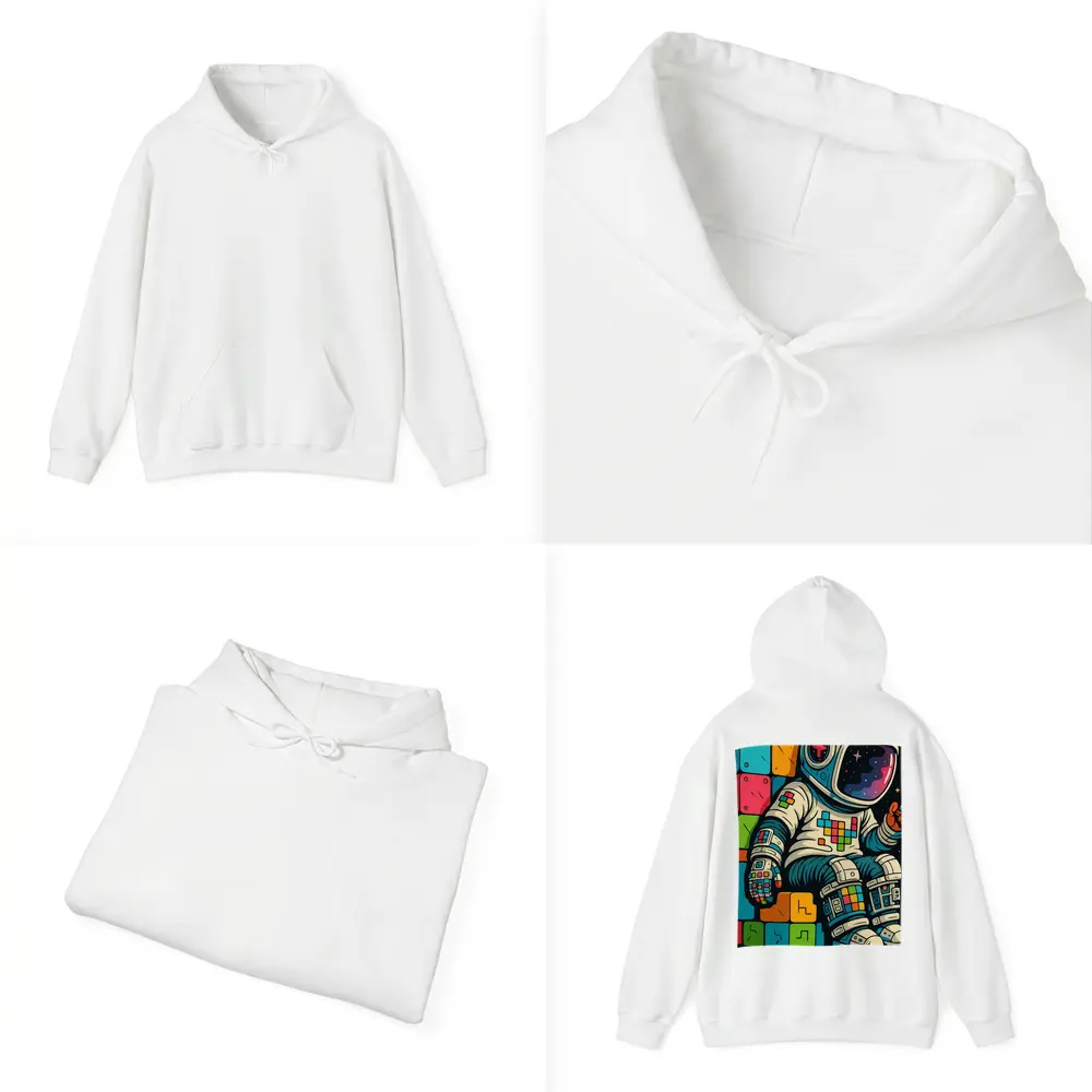 Astronaut Playing Tetris In Outer Space – Hoodies