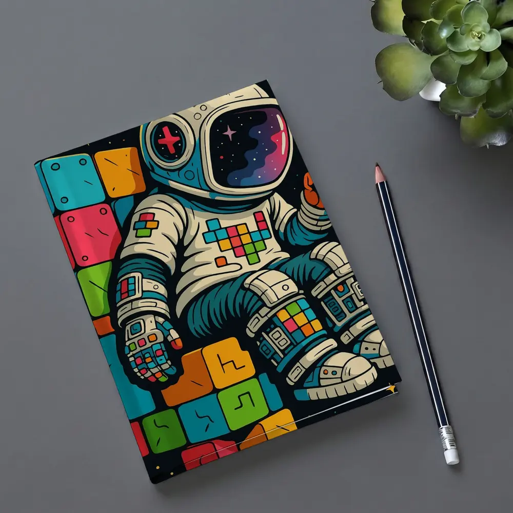 Astronaut Playing Tetris In Outer Space – Notebooks