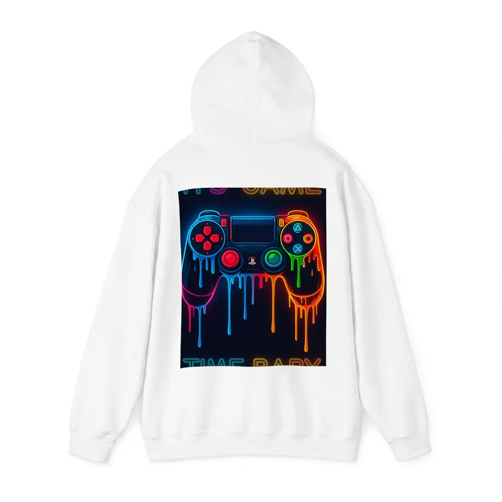 Neon Dripping Gaming Controller Dark Background – Hoodies