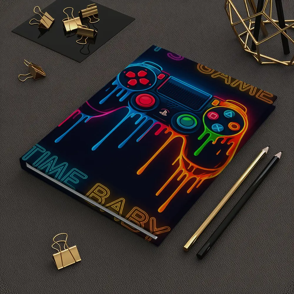 Neon Dripping Gaming Controller Dark Background – Notebooks