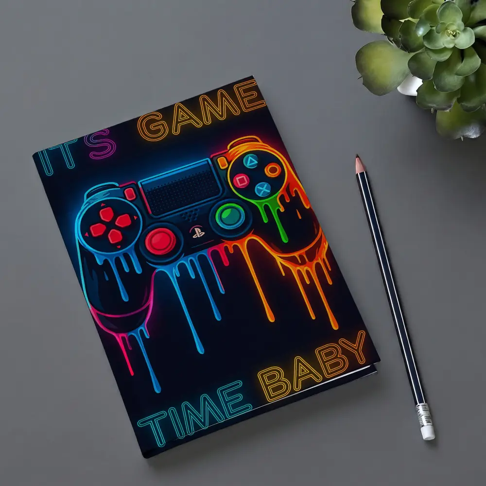 Neon Dripping Gaming Controller Dark Background – Notebooks