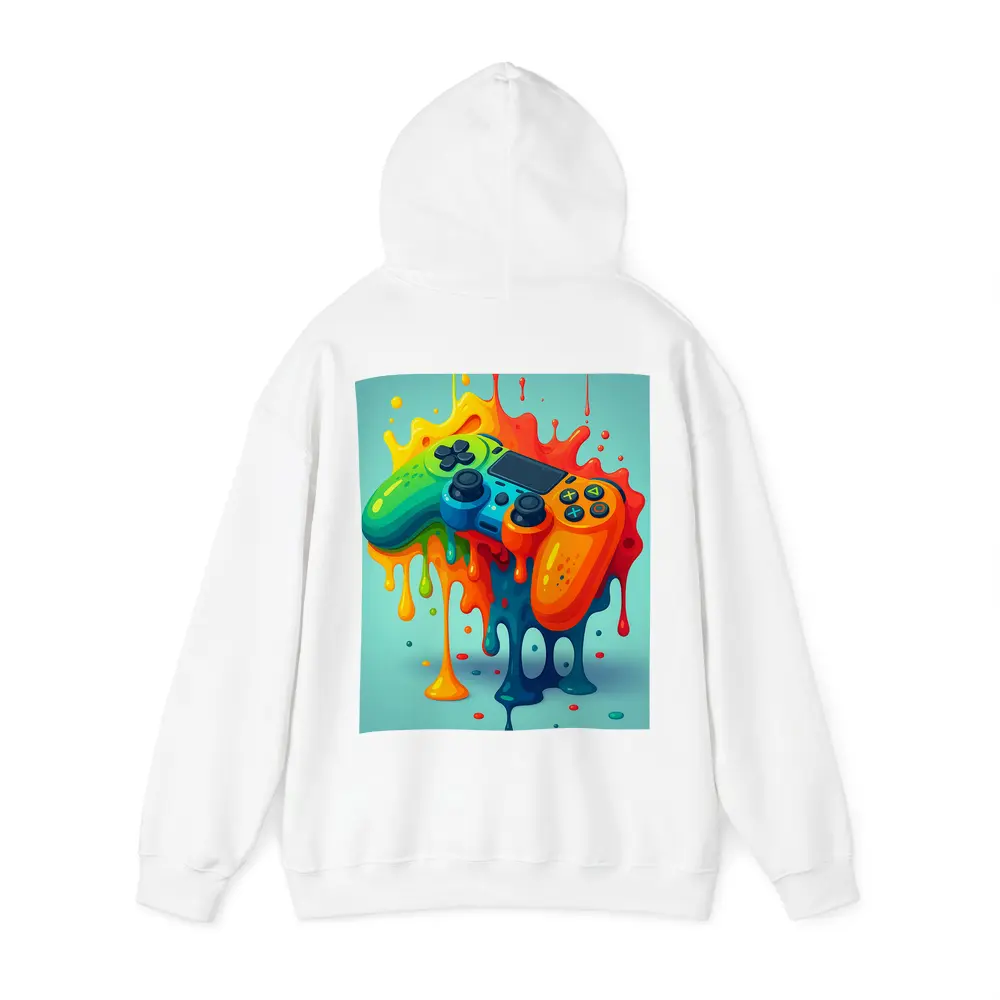 Colorful Gaming Controller Paint Splash Art – Hoodies