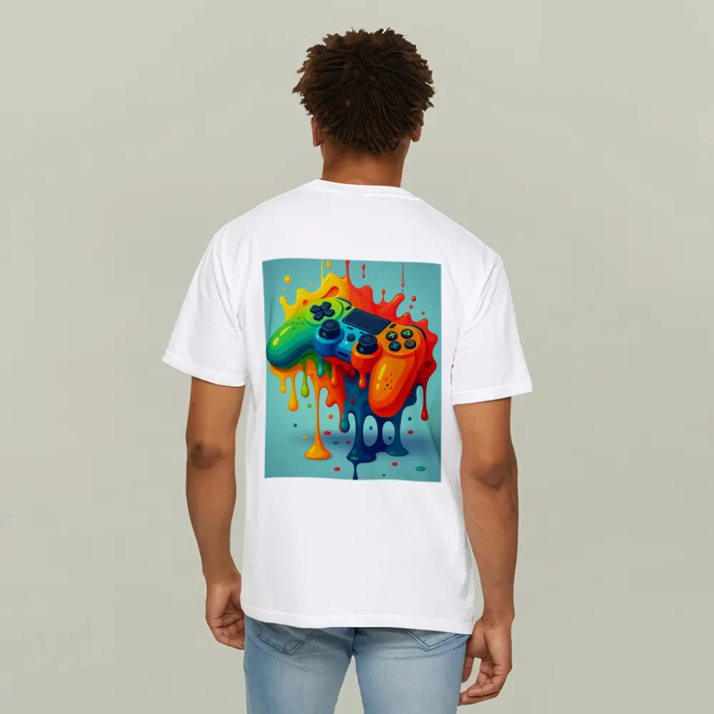 Colorful Gaming Controller Paint Splash Art – T-Shirts