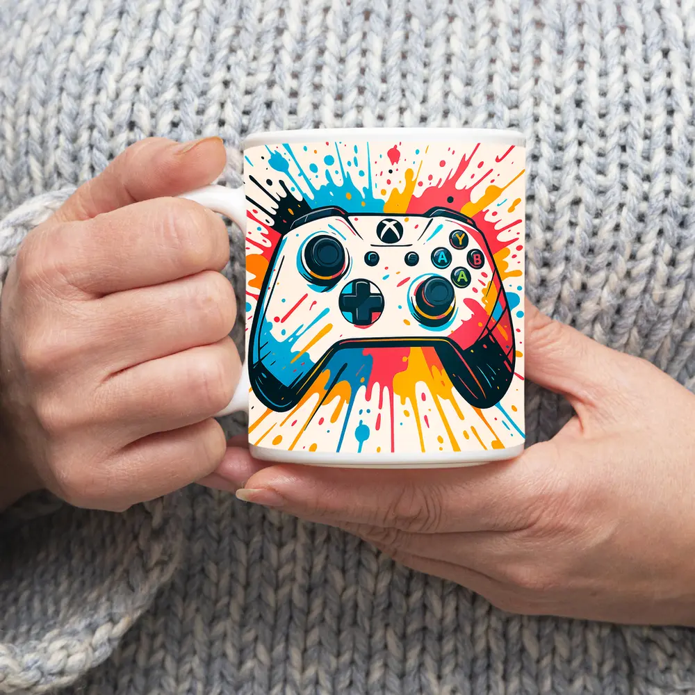 Xbox Controller Colorful Paint Splash Art – Mugs