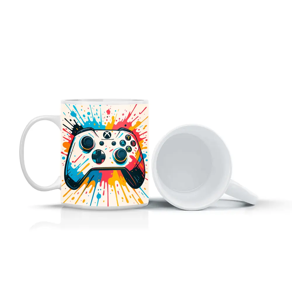 Xbox Controller Colorful Paint Splash Art – Mugs