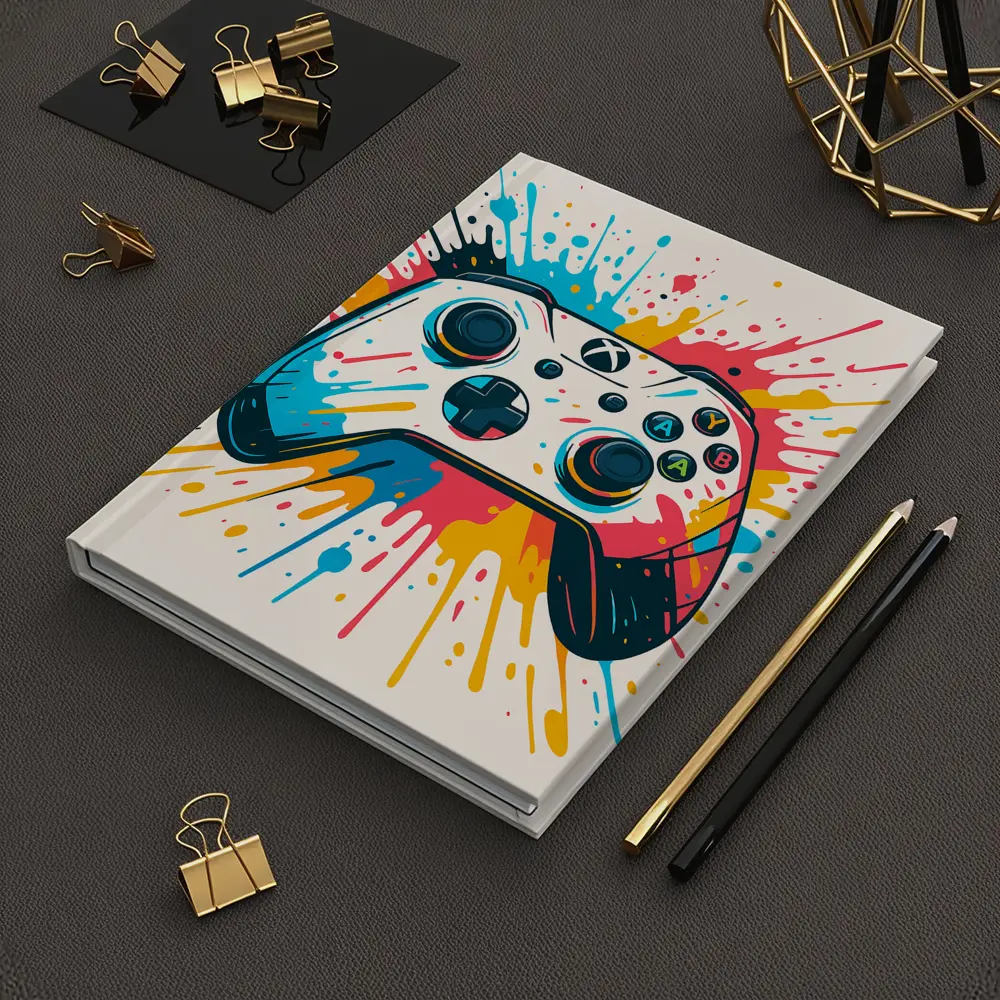 Xbox Controller Colorful Paint Splash Art – Notebooks