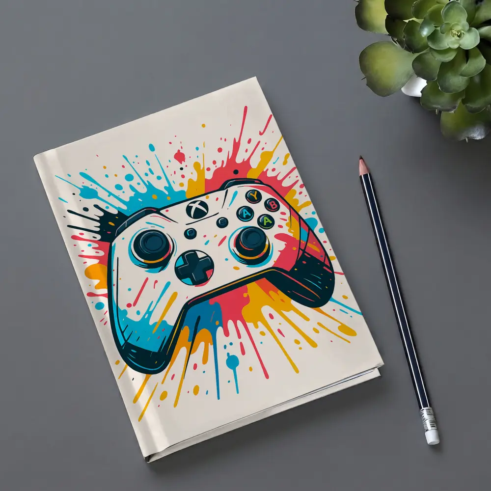 Xbox Controller Colorful Paint Splash Art – Notebooks