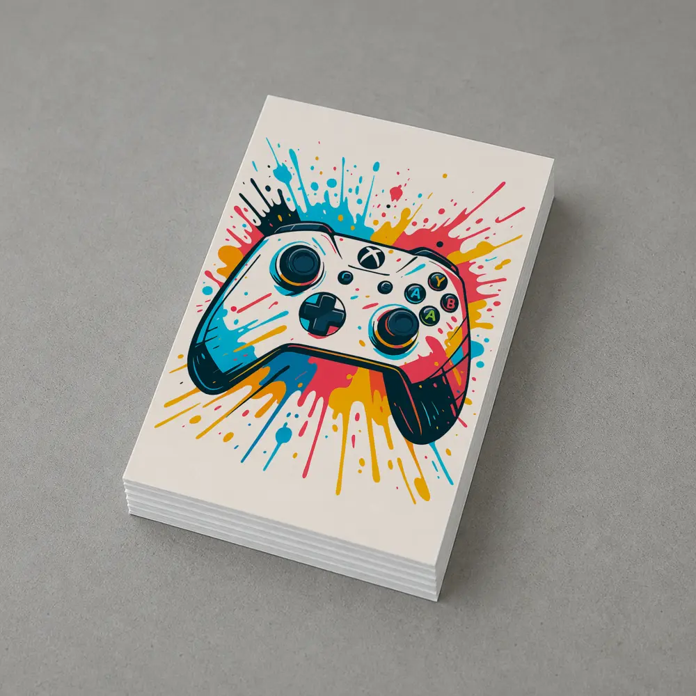 Xbox Controller Colorful Paint Splash Art – Postcards
