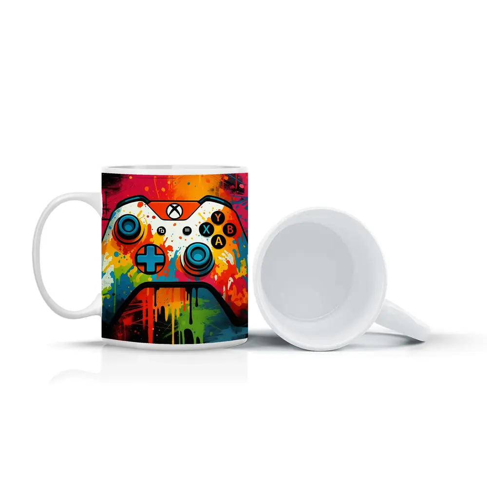 Xbox Controller Graffiti Colorful Paint Splatter Art – Mugs