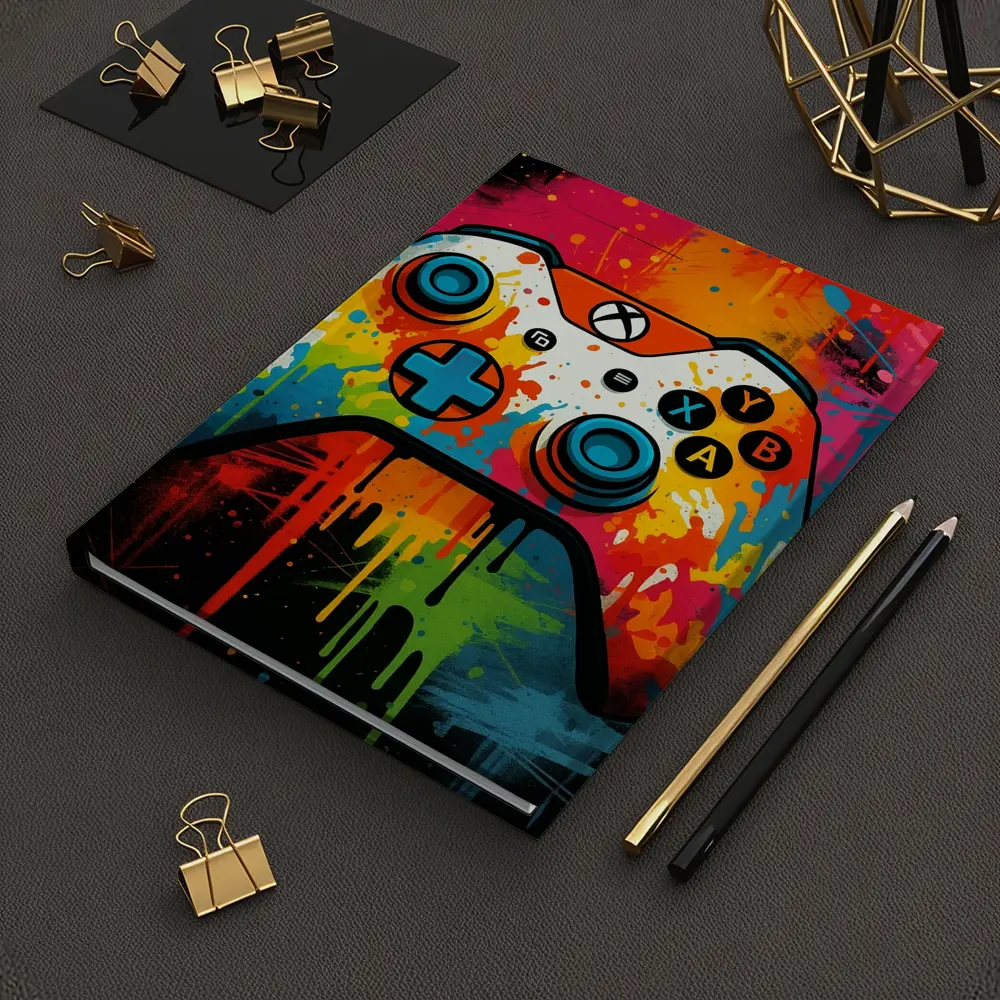 Xbox Controller Graffiti Colorful Paint Splatter Art – Notebooks