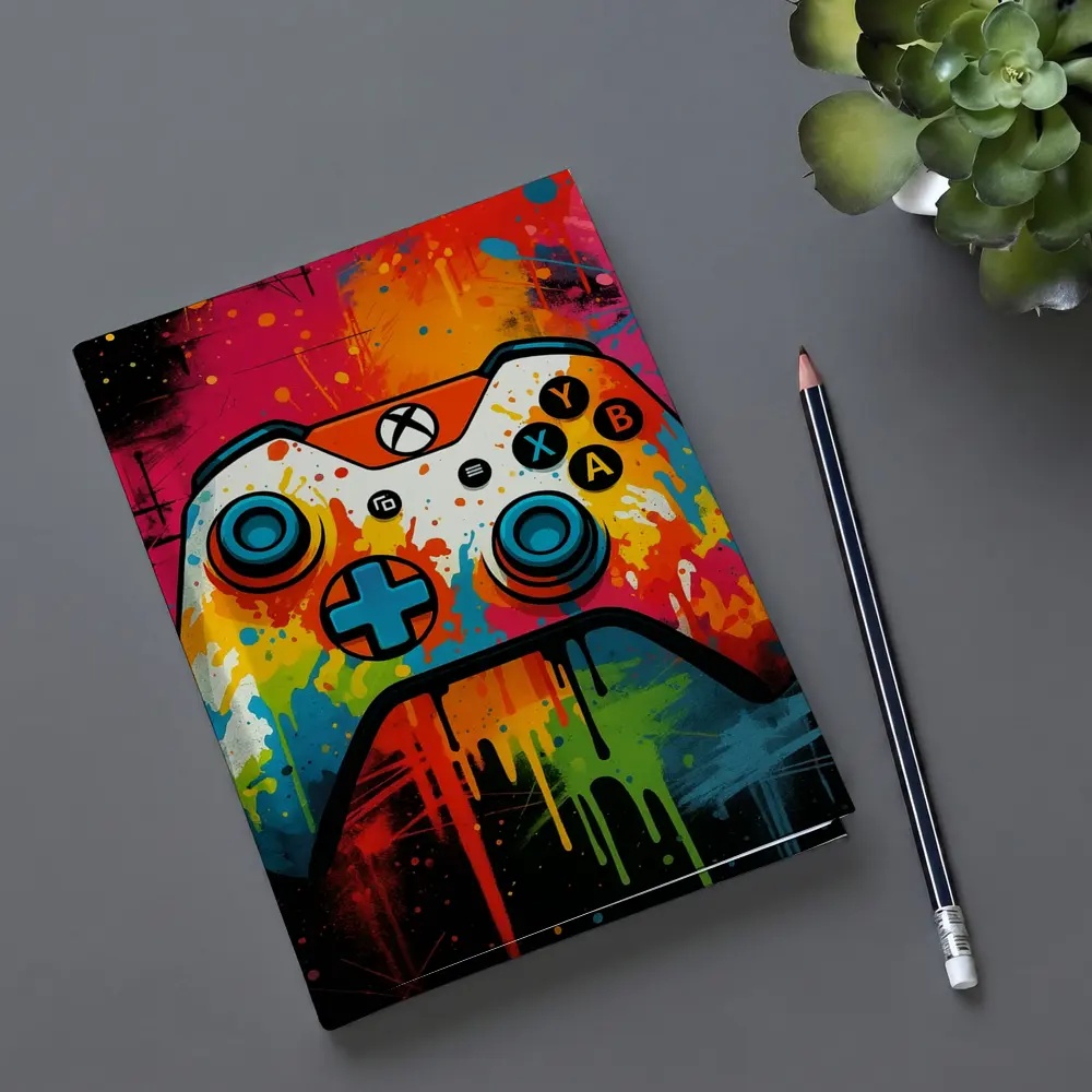 Xbox Controller Graffiti Colorful Paint Splatter Art – Notebooks