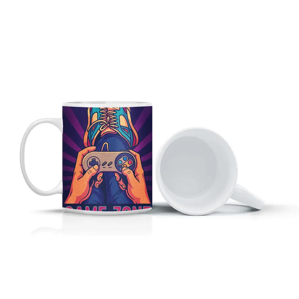 Game Zone Retro Gaming Controller Purple Background – Mugs