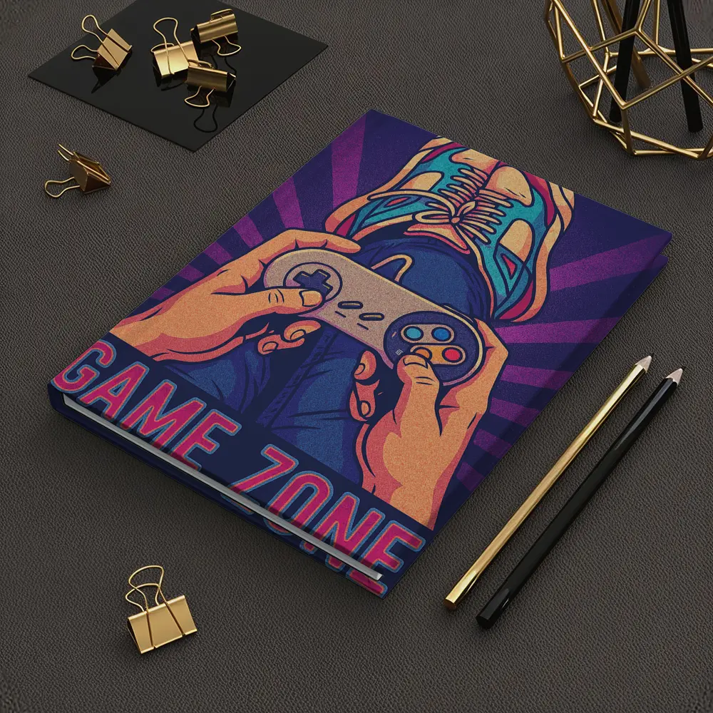 Game Zone Retro Gaming Controller Purple Background – Notebooks
