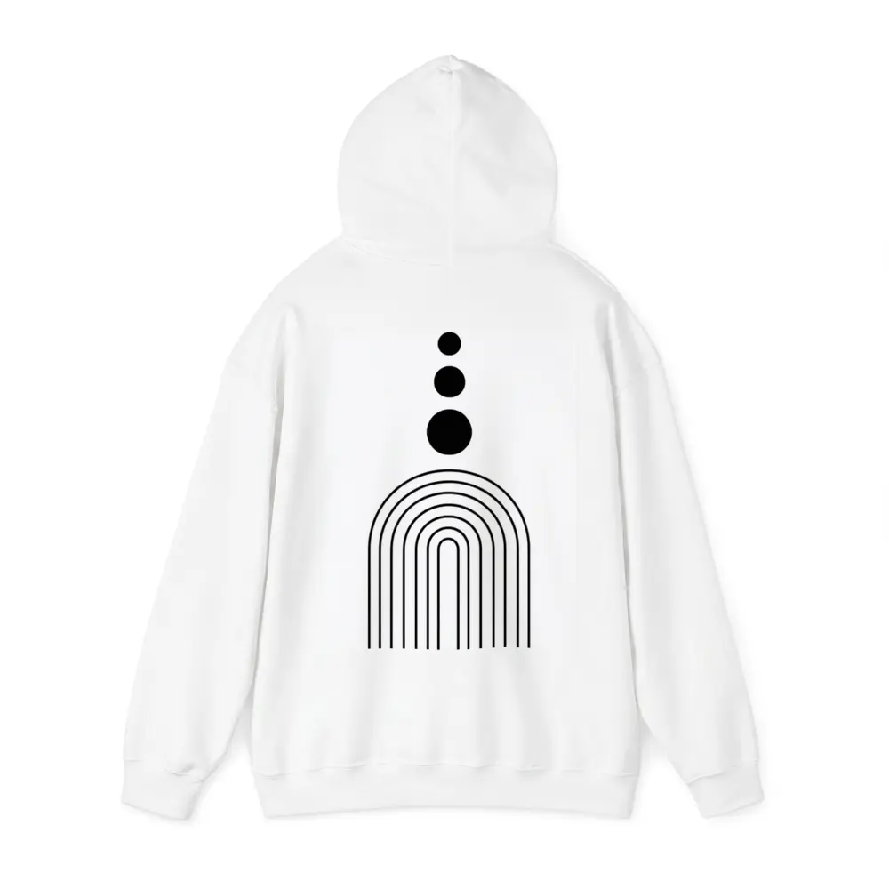 Black White Minimalist Arch Circles Abstract Art – Hoodies