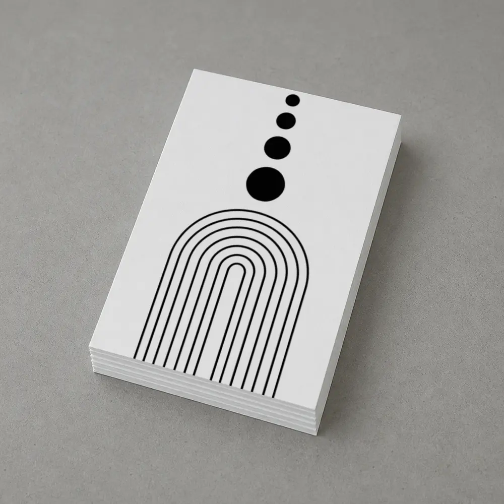 Black White Minimalist Arch Circles Abstract Art – Postcards