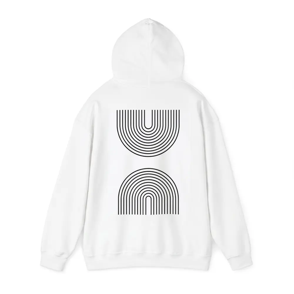 Black White Arch Lines Minimalist Geometric Art – Hoodies