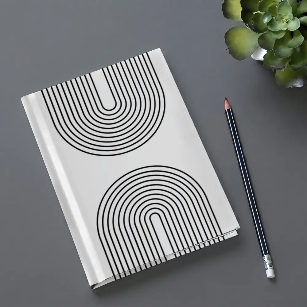 Black White Arch Lines Minimalist Geometric Art – Notebooks